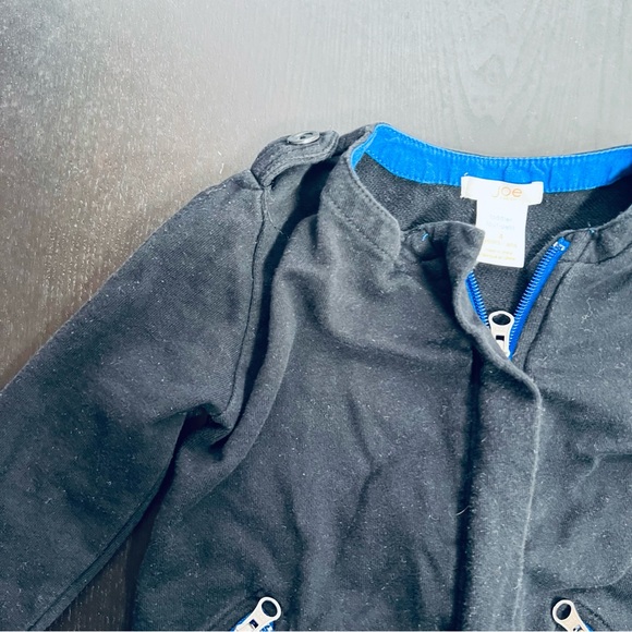 Joe Fresh Black and Blue Coat with Rounded Collar - Picture 7 of 9